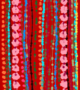 Abstrato Respingos coloridos fundo vermelho