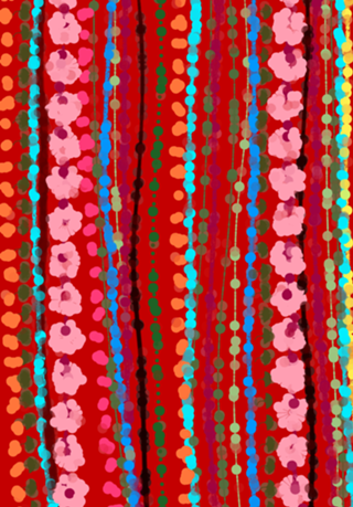 Abstrato Respingos coloridos fundo vermelho
