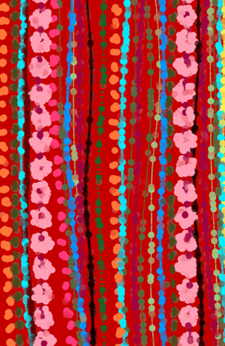 Abstrato Respingos coloridos fundo vermelho