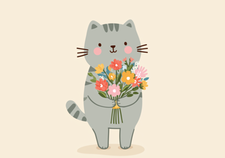Gatinho te deu flores