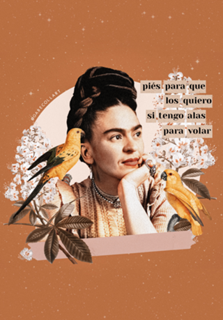 Colagem Frida Kahlo piés para que los quiero