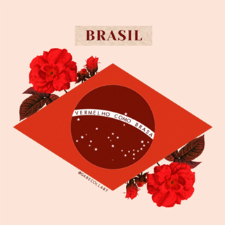 Colagem Brasil Vermelho Como Brasa