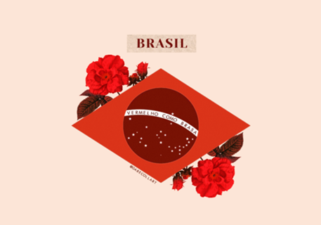 Colagem Brasil Vermelho Como Brasa