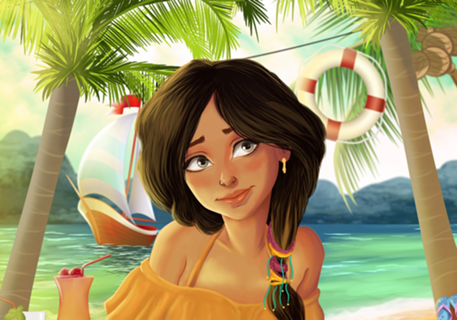 A menina na praia