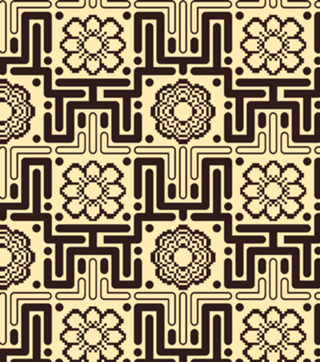 Pixel Art Floral Damasco