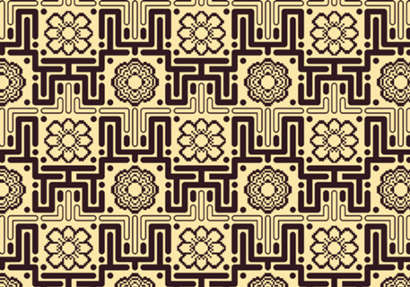 Pixel Art Floral Damasco