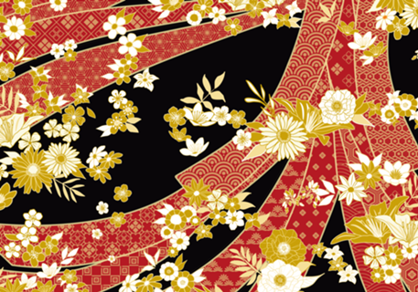Padrão Oriental Kimono Floral