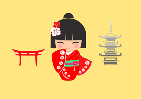 Boneca Kokeshi Vermelha