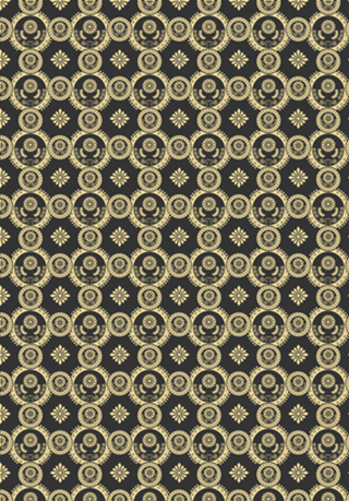 Estampa Geometrico Floral Preto e Dourado