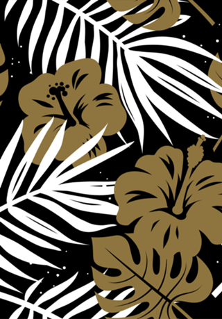 Black and Gold Tropical Pattern