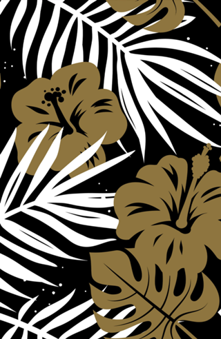 Black and Gold Tropical Pattern