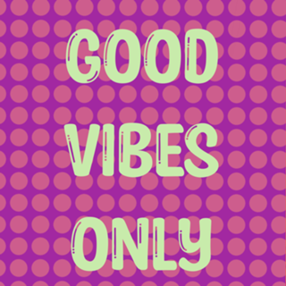 Good vibes only roxo e verde