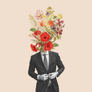 Man in red flowers