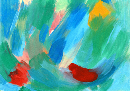 Ousadia - Abstrato em Vermelho e Azul