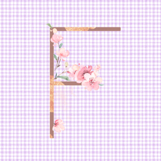 Estampa com letra F floral