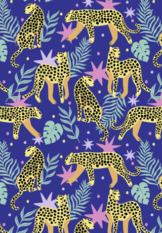 Onça na selva - blue