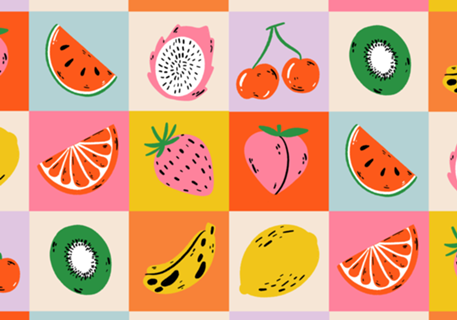 Quadriculado de frutas