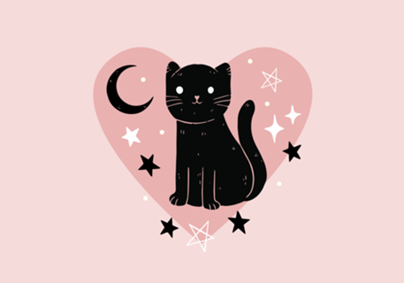 Gatinho preto místico
