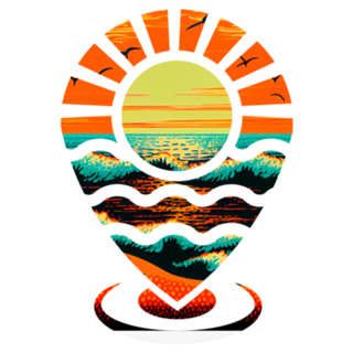 Pôr do Sol Neon na Praia - Estilo Pop Art Rio