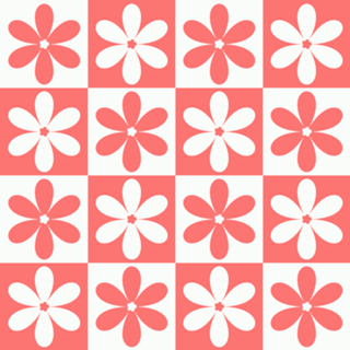 Retro Floral Checkerboard