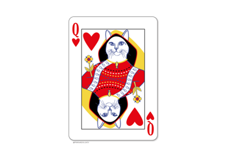 Carta de Baralho | Gata Rainha de Copas