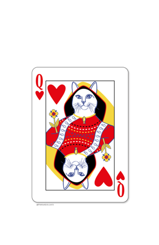 Carta de Baralho | Gata Rainha de Copas