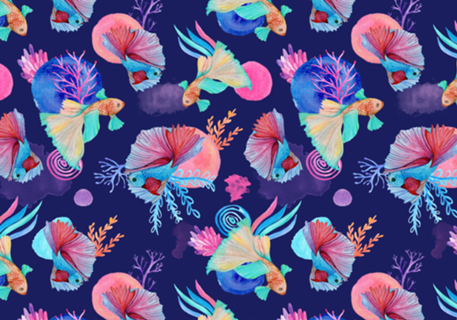 Peixes Azul Escuro