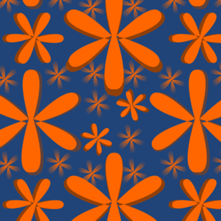 Floral laranja com fundo azul marinho