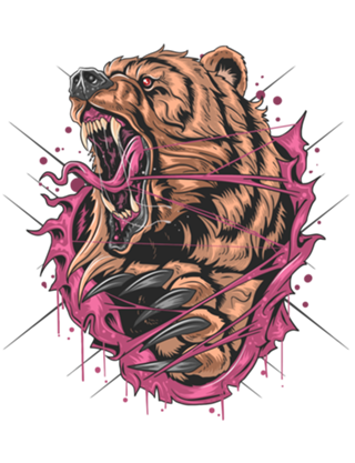 Urso pardo com raiva
