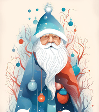 Papai Noel Azul e Vermelho