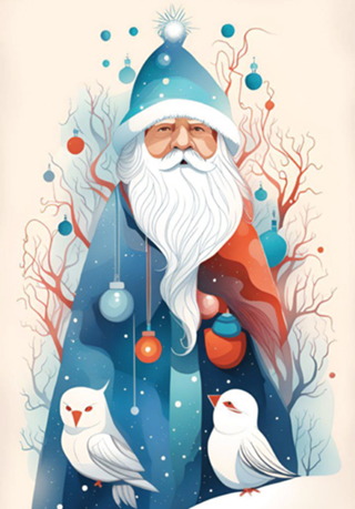 Papai Noel Azul e Vermelho
