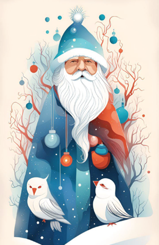 Papai Noel Azul e Vermelho
