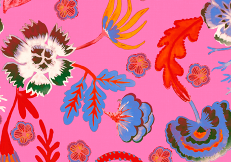 FLORAL HAND MADE FOLK PINK