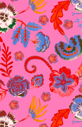 FLORAL HAND MADE FOLK PINK