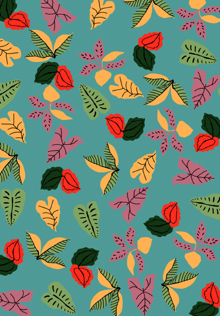 DOODLE TROPICAL BLUE