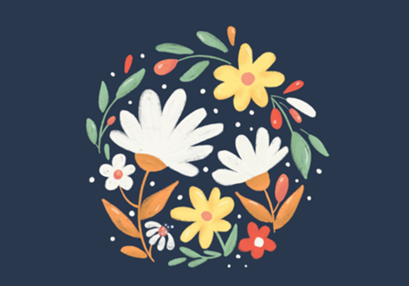 Floral 1: Margaridas _ Azul