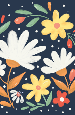 Floral 1: Margaridas _ Azul