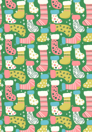 Meias de Natal - fundo verde