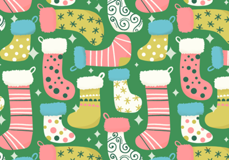 Meias de Natal - fundo verde