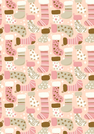 Meias de Natal // Cores neutras // Fundo Rosa