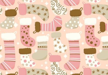 Meias de Natal // Cores neutras // Fundo Rosa