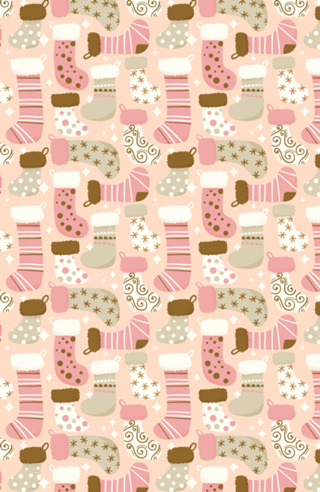 Meias de Natal // Cores neutras // Fundo Rosa