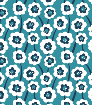 Floral Abstrato // Turquesa e Marinho
