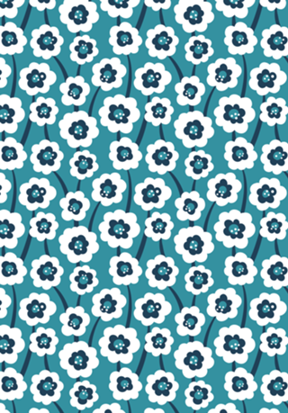 Floral Abstrato // Turquesa e Marinho
