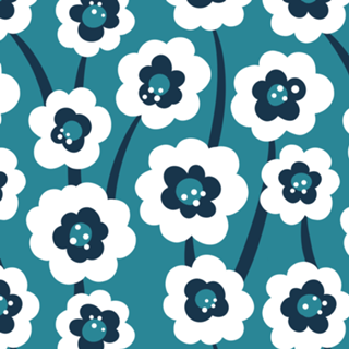 Floral Abstrato // Turquesa e Marinho