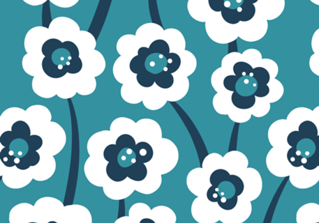 Floral Abstrato // Turquesa e Marinho