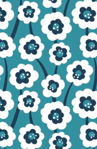 Floral Abstrato // Turquesa e Marinho