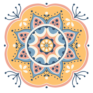 Mandala Floral // Alegria // Rosa e Laranja Pastel