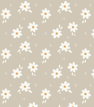 Margaridas Taupe - Floral Minimalista