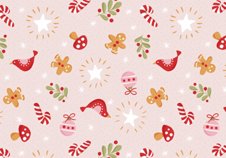 Natal Encantado - Enfeites Vintage - Rosa Blush